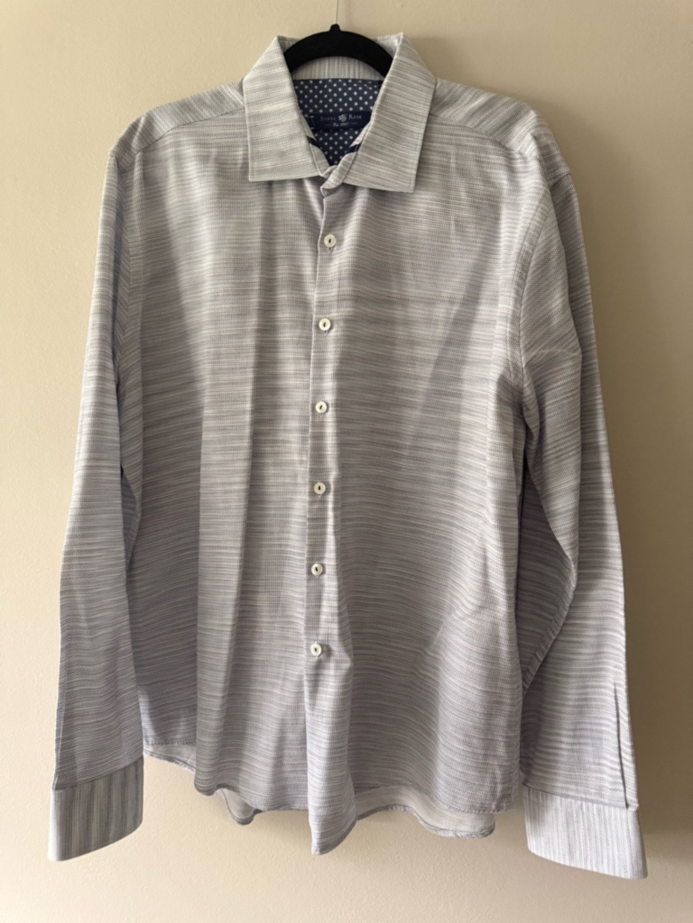 Stone Rose Button Down Shirt XL Gray Pattern Performance Stretch Dress Shirt